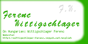 ferenc wittigschlager business card